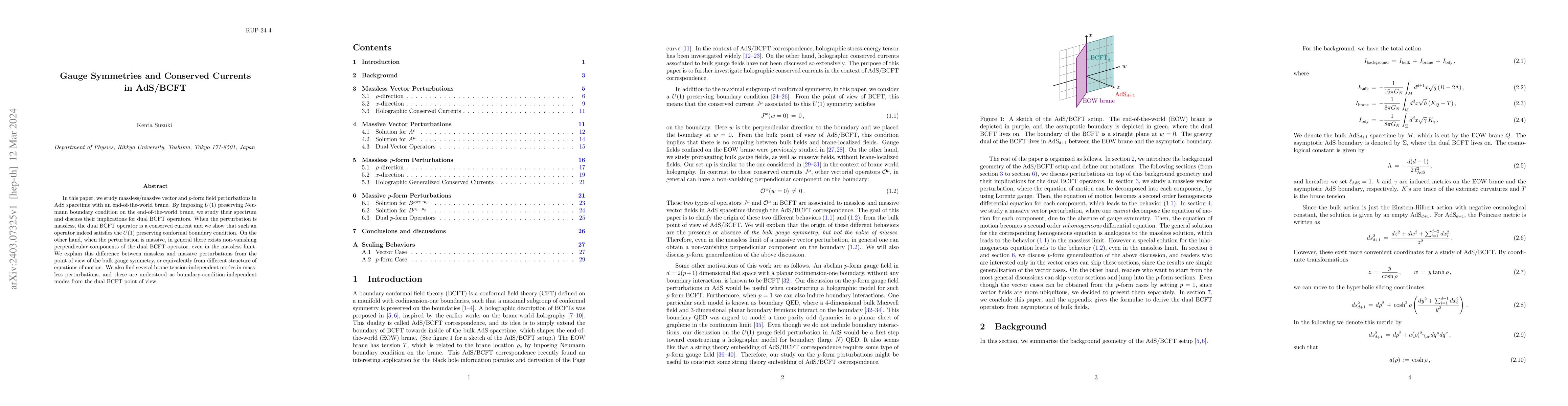 Thumbnail for Gauge Symmetries and Conserved Currents in AdS/BCFT
