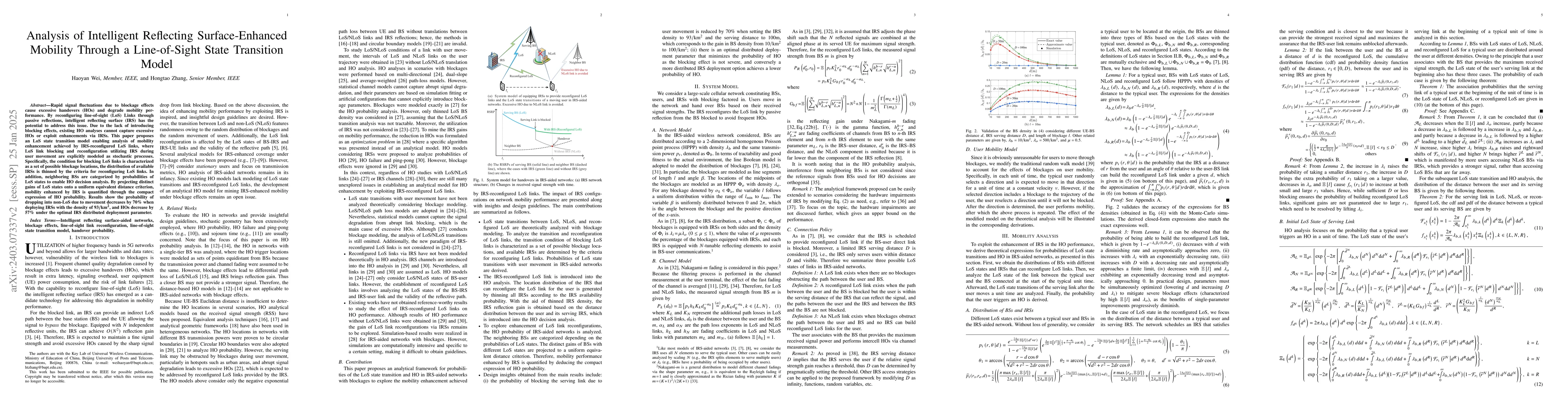 Thumbnail for Analysis of Intelligent Reflecting Surface-Enhanced Mobility Through a
  Line-of-Sight State Transition Model