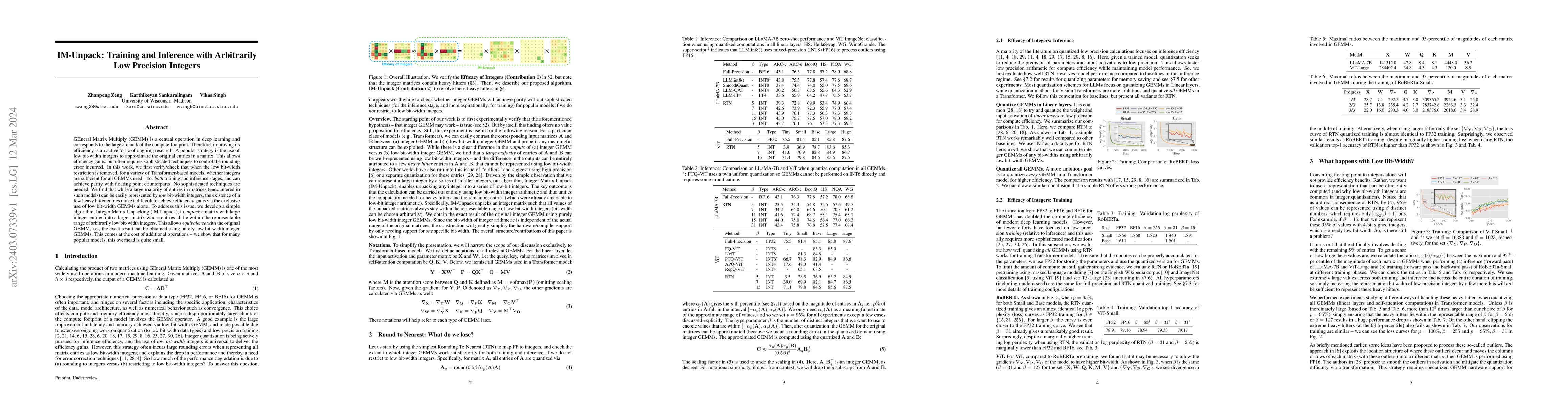 Thumbnail for IM-Unpack: Training and Inference with Arbitrarily Low Precision
  Integers