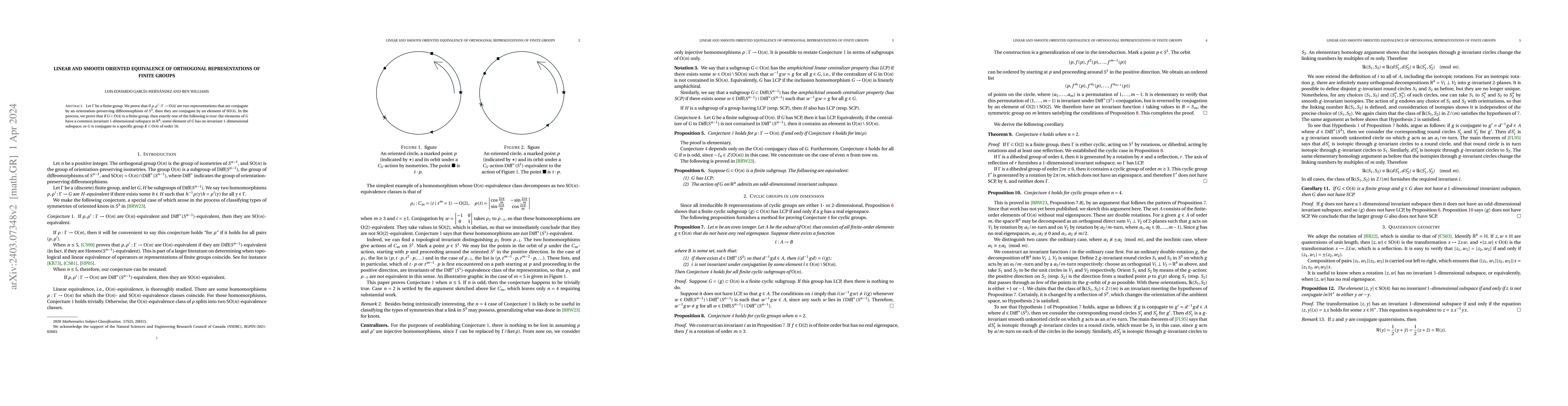 Thumbnail for Linear and smooth oriented equivalence of orthogonal representations of
  finite groups