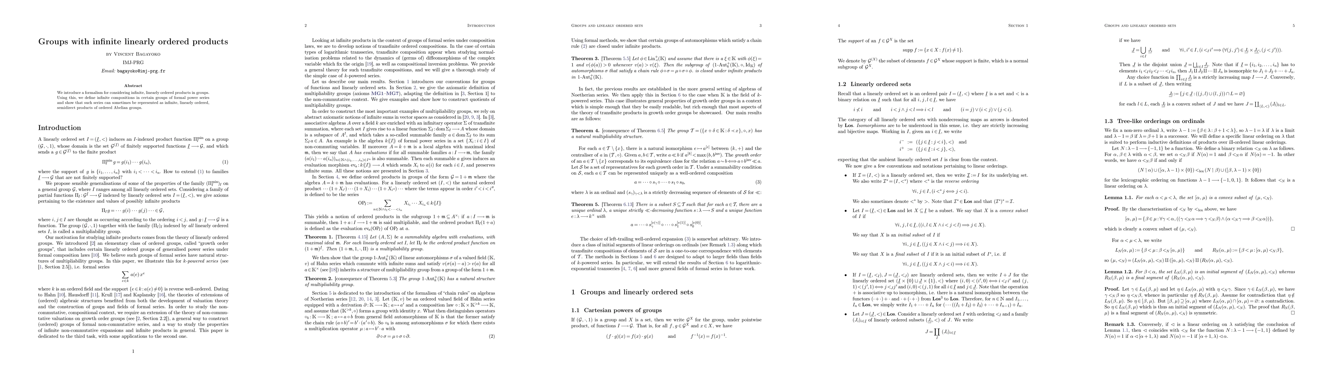 Thumbnail for Groups with infinite linearly ordered products