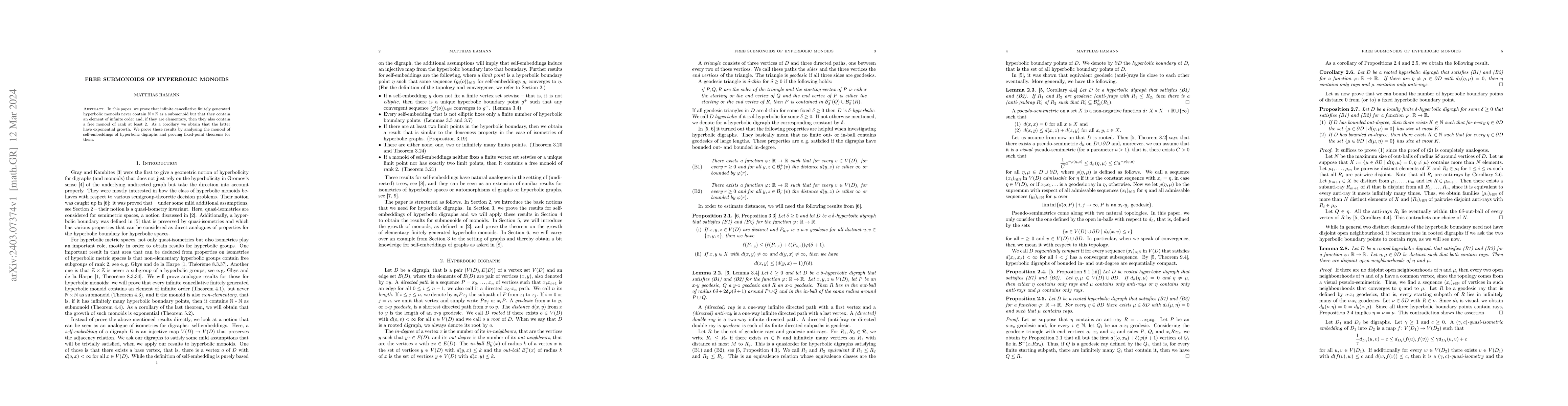 Thumbnail for Free submonoids of hyperbolic monoids