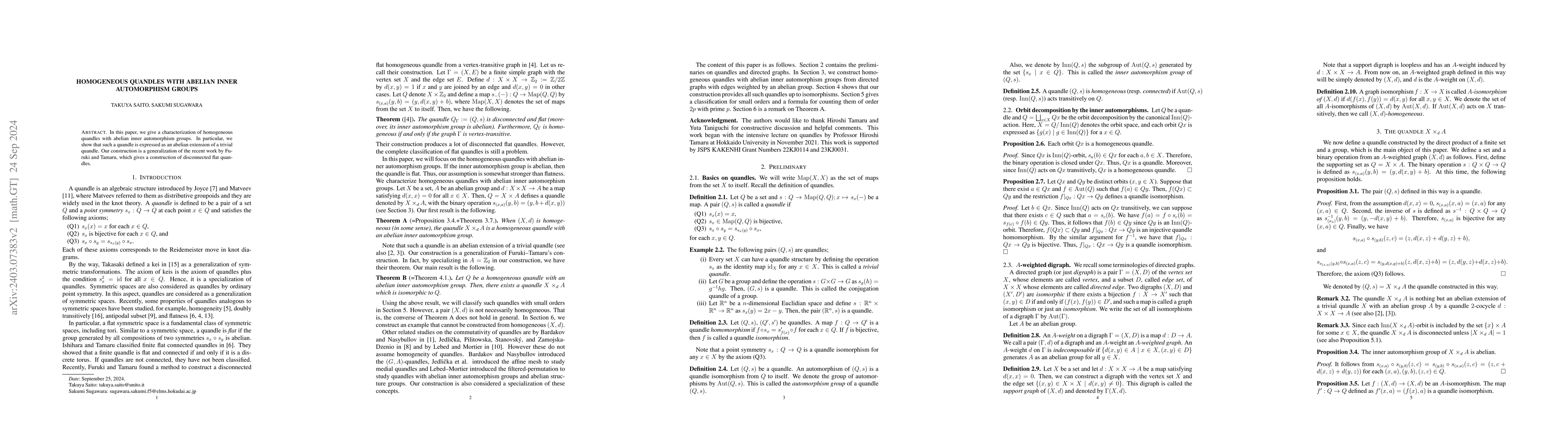 Thumbnail for Homogeneous quandles with commutative inner automorphism groups