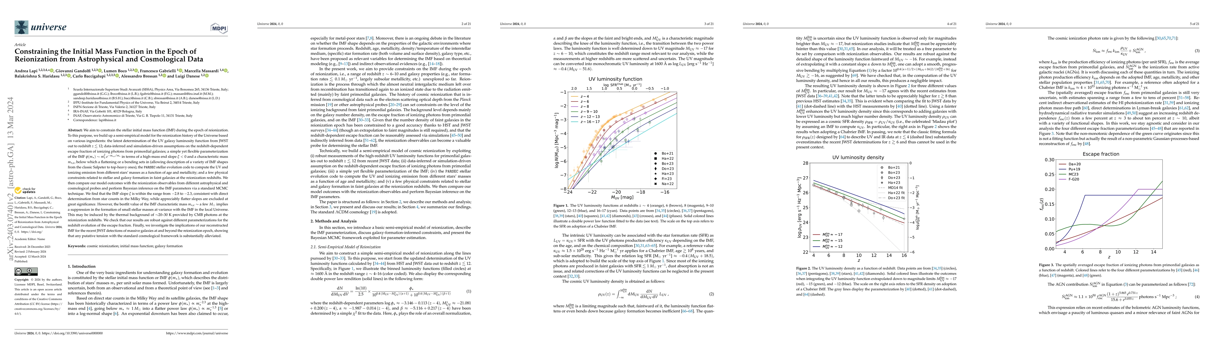 Thumbnail for Constraining the Initial Mass function in the Epoch of Reionization from
  Astrophysical and Cosmological data