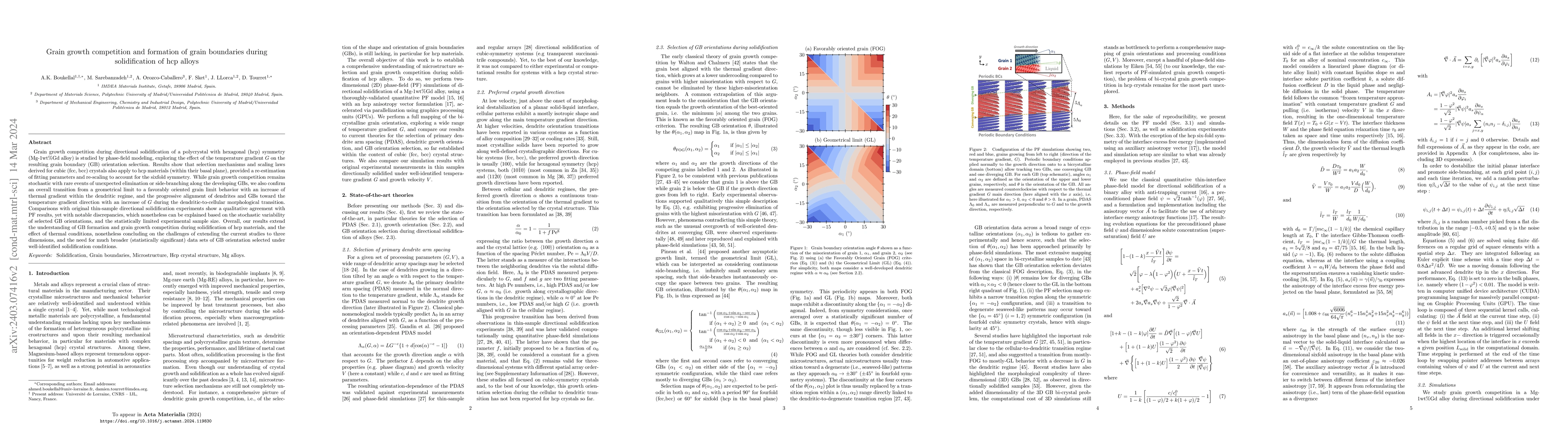 Thumbnail for Grain growth competition and formation of grain boundaries during
  solidification of hcp alloys