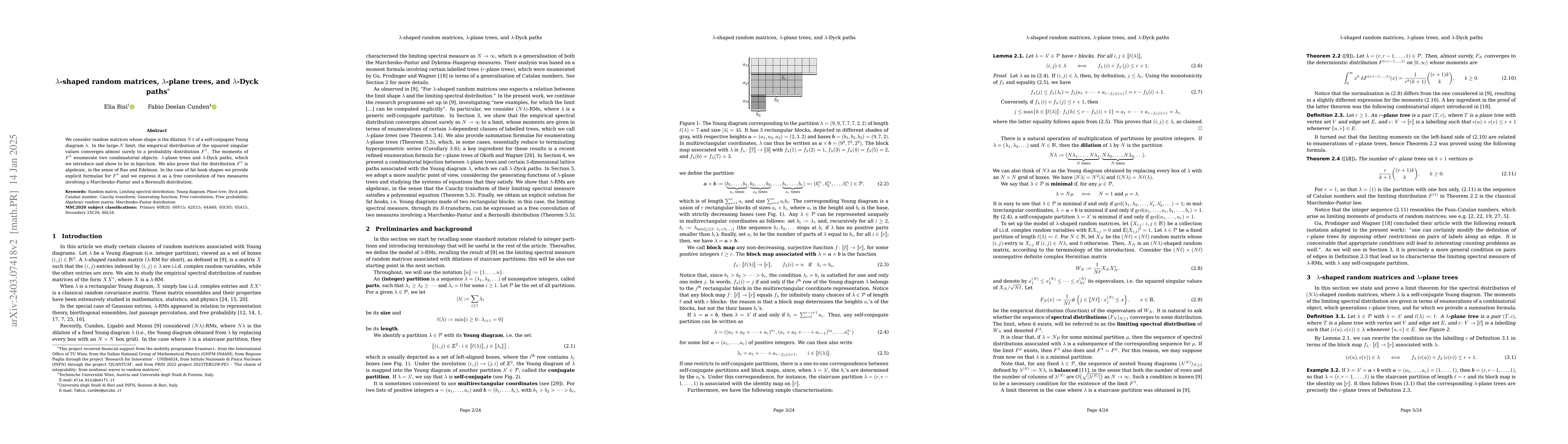 Thumbnail for $\lambda$-shaped random matrices, $\lambda$-plane trees, and
  $\lambda$-Dyck paths