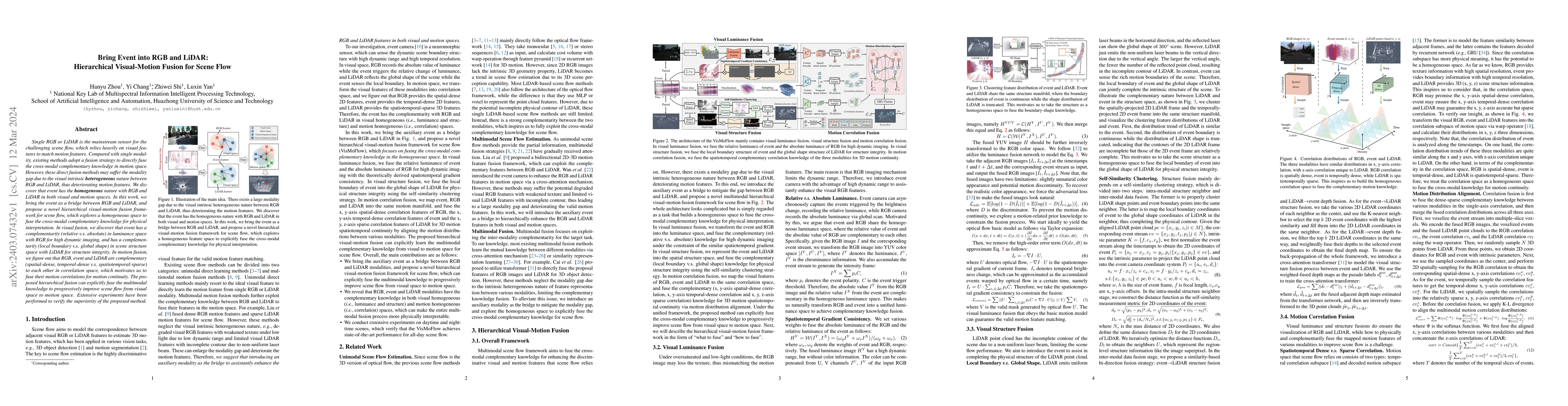 Thumbnail for Bring Event into RGB and LiDAR: Hierarchical Visual-Motion Fusion for
  Scene Flow