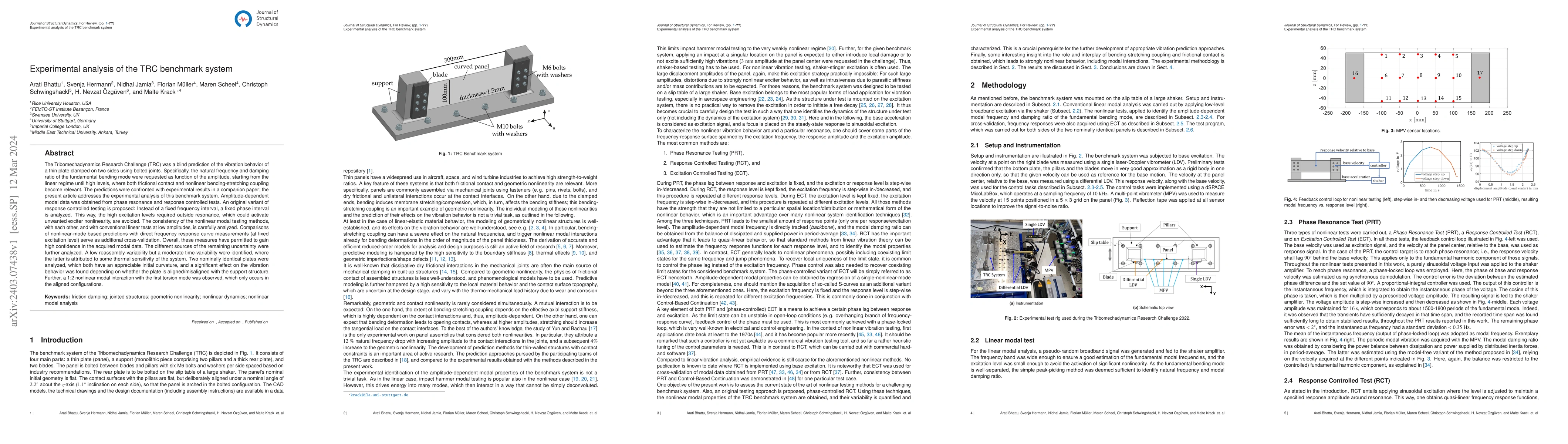 Thumbnail for Experimental analysis of the TRC benchmark system