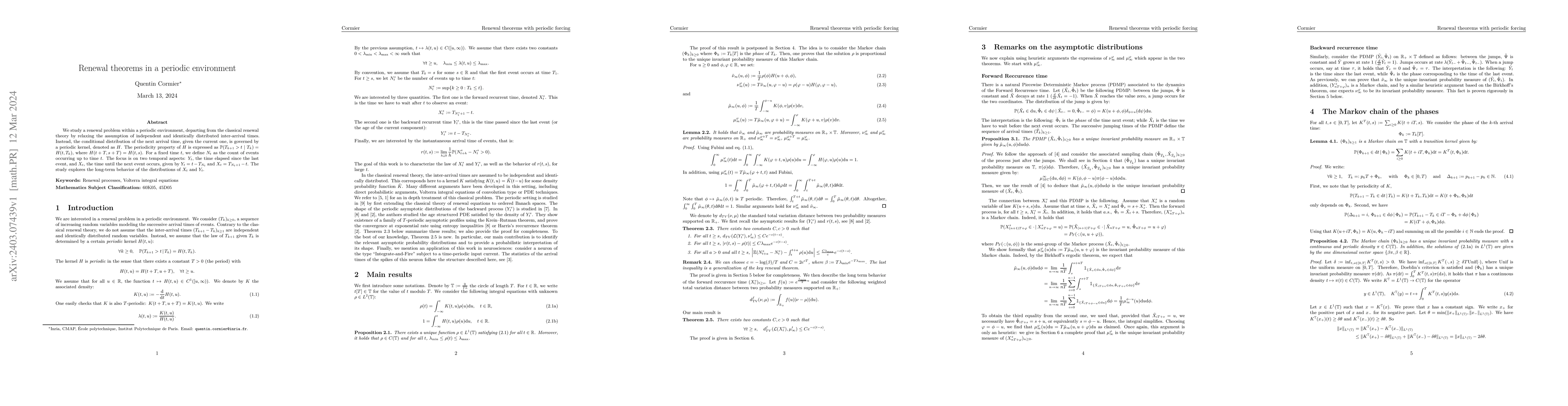 Thumbnail for Renewal theorems in a periodic environment