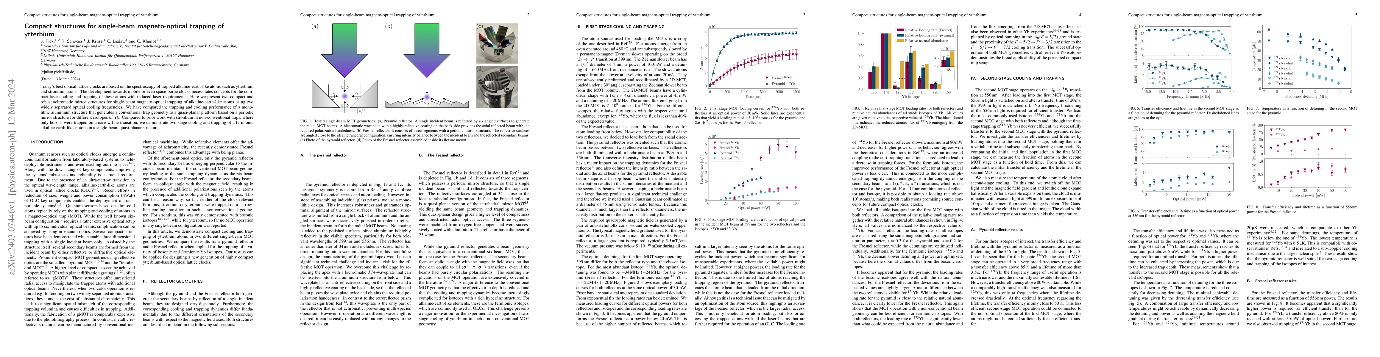 Thumbnail for Compact structures for single-beam magneto-optical trapping of ytterbium