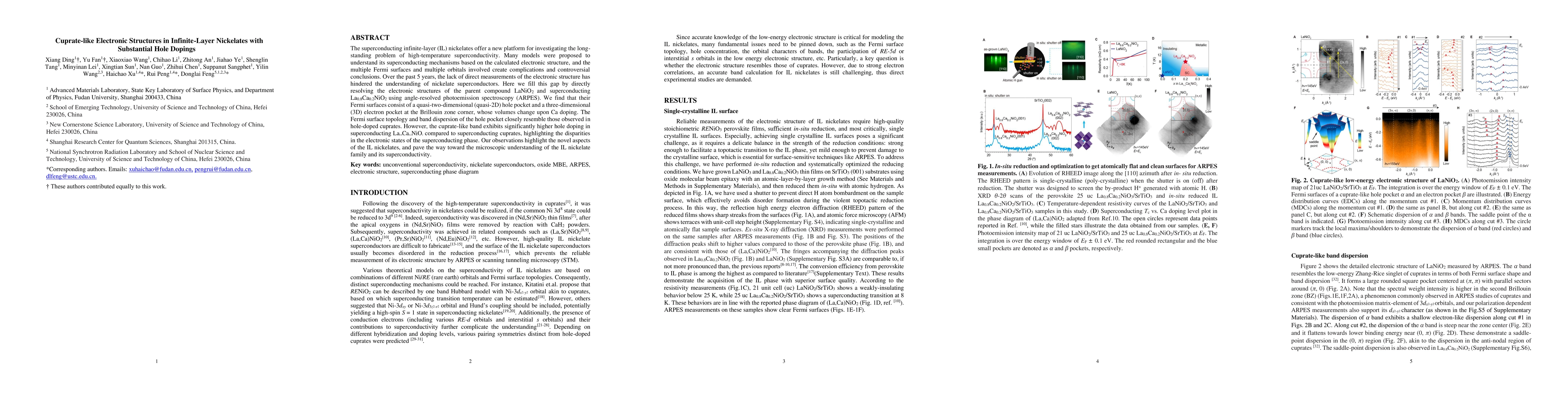 Thumbnail for Cuprate-like Electronic Structures in Infinite-Layer Nickelates with
  Substantial Hole Dopings