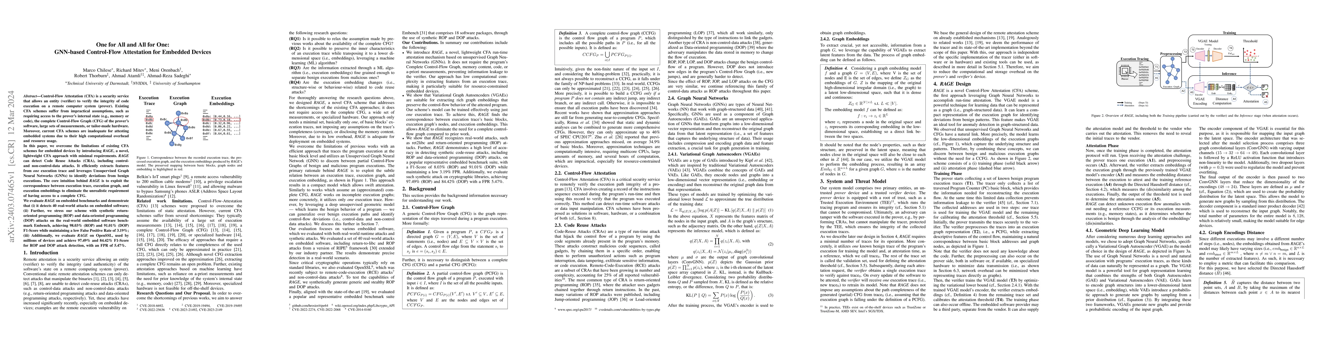 Thumbnail for One for All and All for One: GNN-based Control-Flow Attestation for
  Embedded Devices