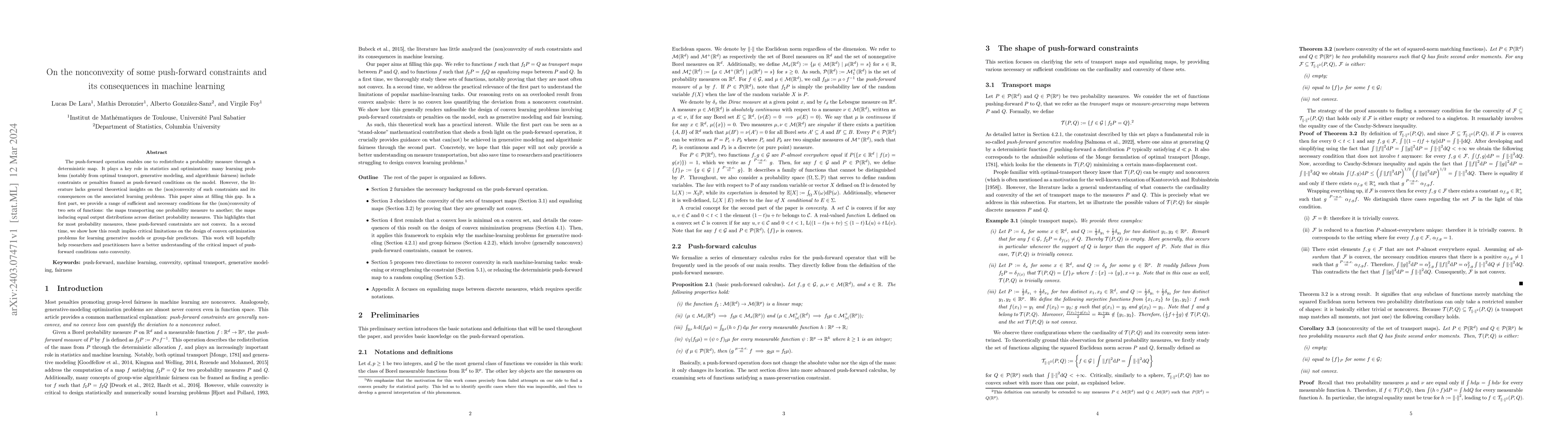 Thumbnail for On the nonconvexity of some push-forward constraints and its
  consequences in machine learning