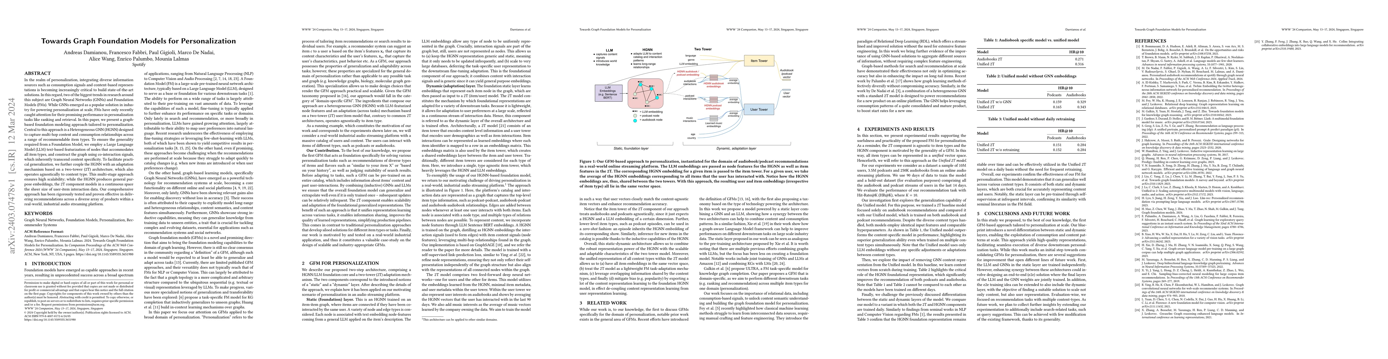 Thumbnail for Towards Graph Foundation Models for Personalization
