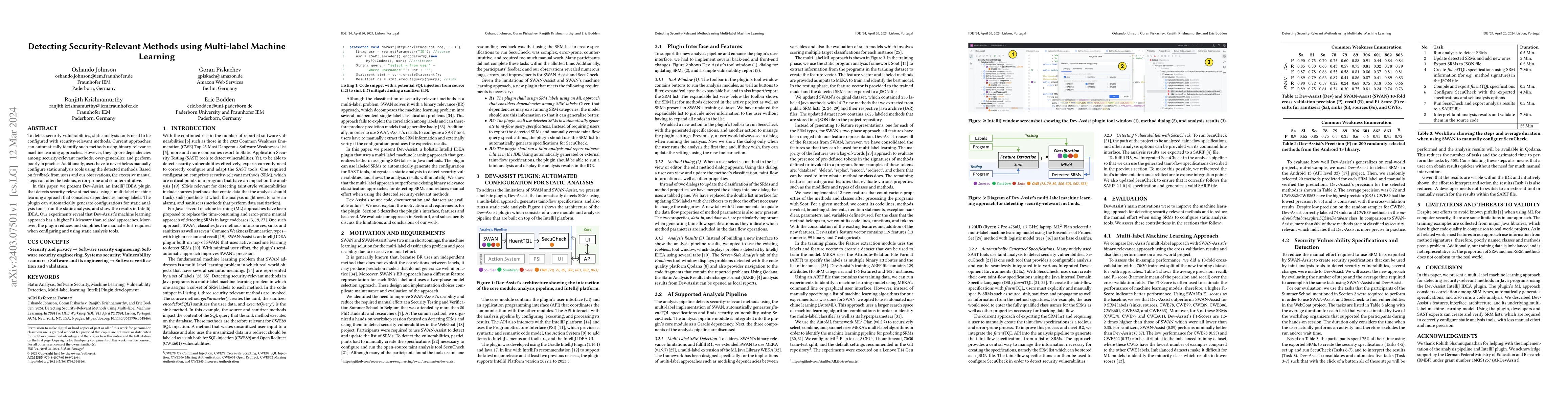 Thumbnail for Detecting Security-Relevant Methods using Multi-label Machine Learning