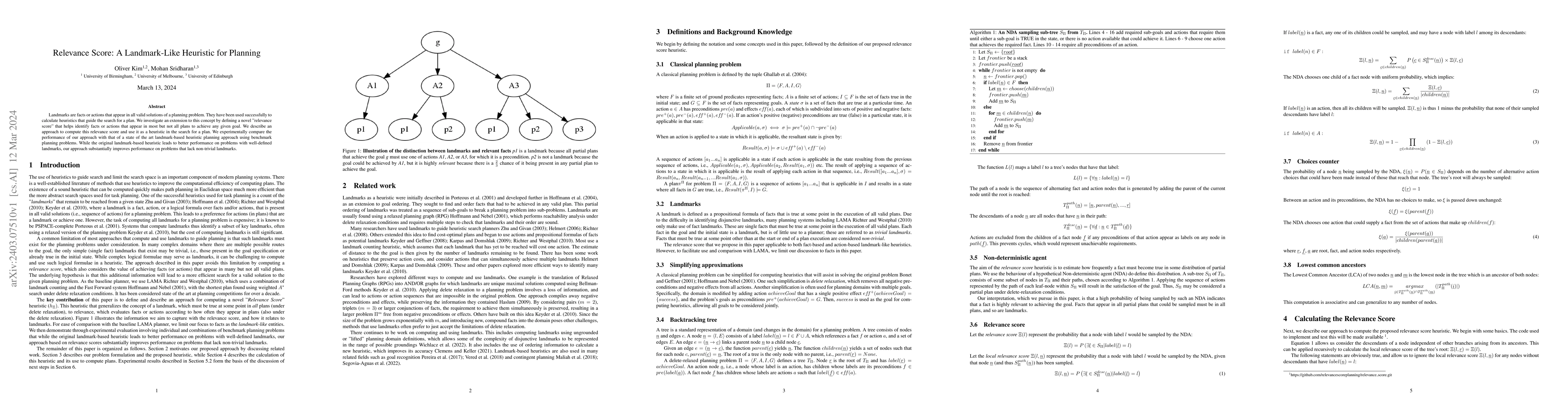 Thumbnail for Relevance Score: A Landmark-Like Heuristic for Planning