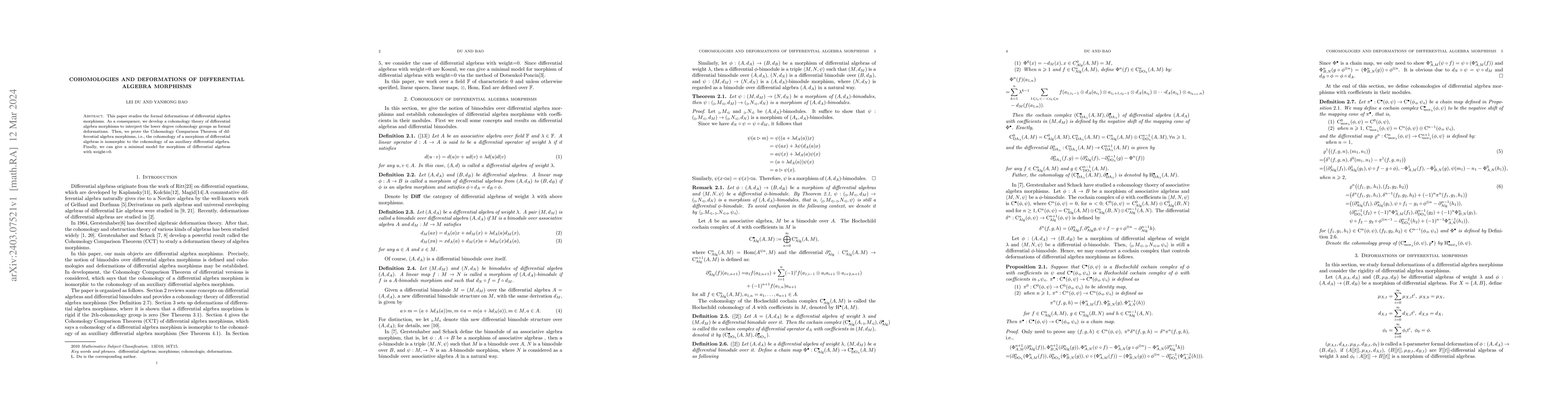 Thumbnail for Cohomologies and deformations of differential algebra morphisms