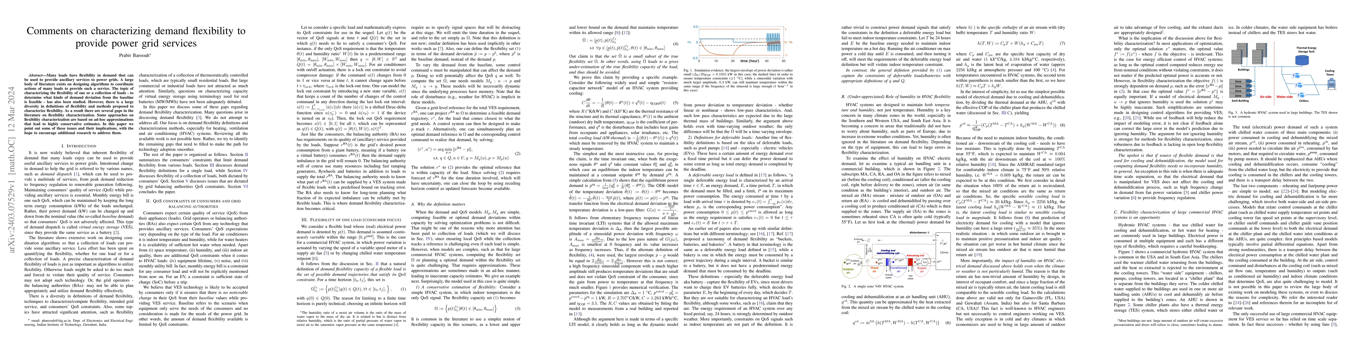 Thumbnail for Comments on characterizing demand flexibility to provide power grid
  services