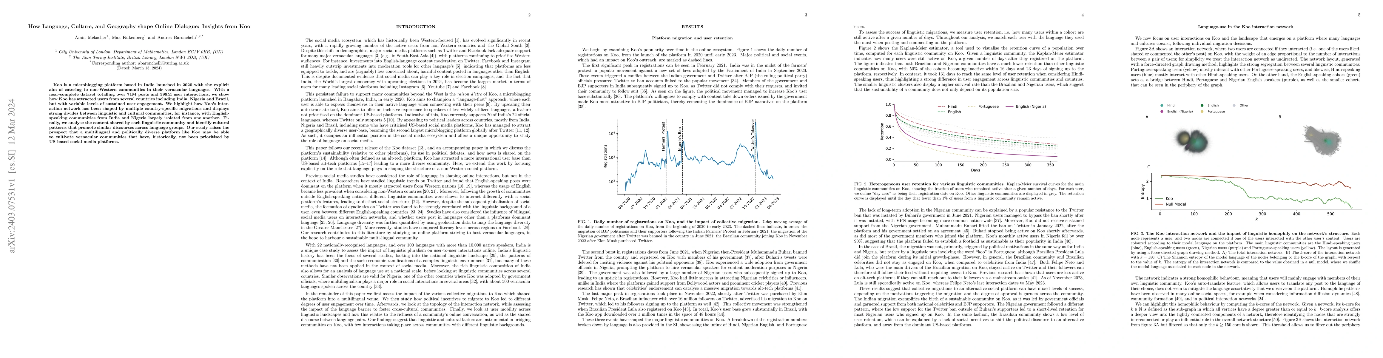 Thumbnail for How Language, Culture, and Geography shape Online Dialogue: Insights
  from Koo