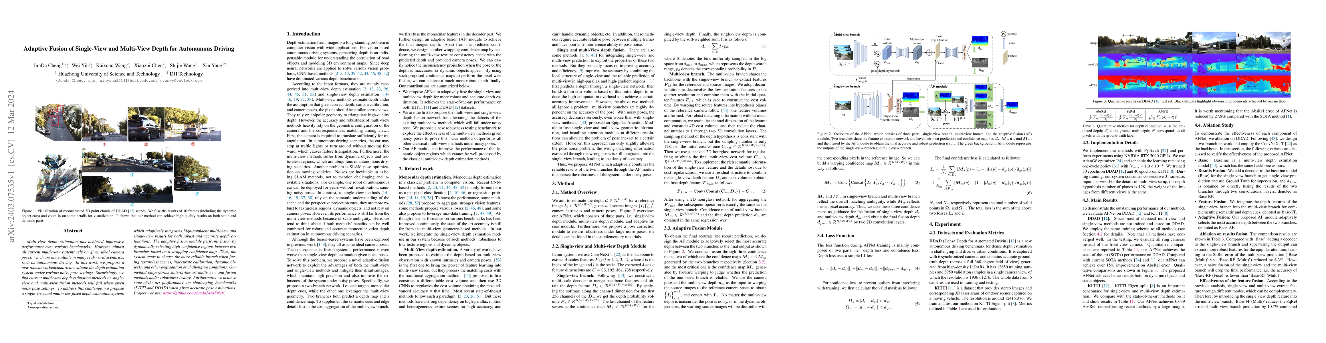 Thumbnail for Adaptive Fusion of Single-View and Multi-View Depth for Autonomous
  Driving