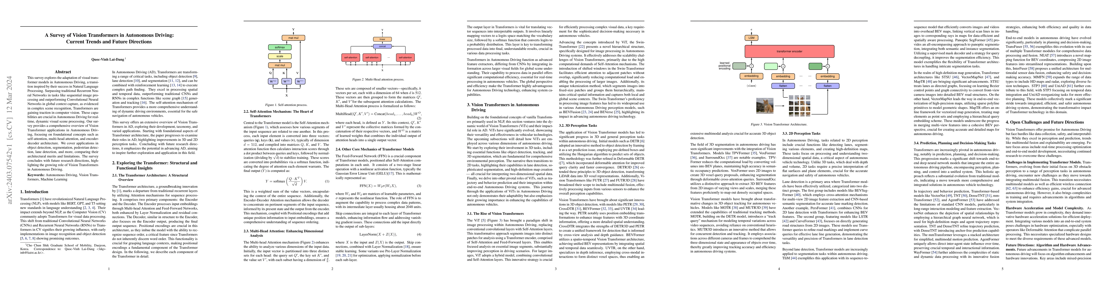 Thumbnail for A Survey of Vision Transformers in Autonomous Driving: Current Trends
  and Future Directions