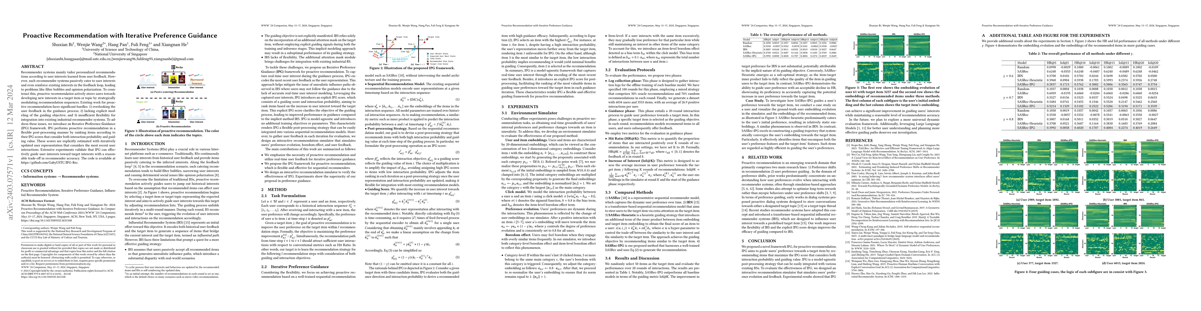 Thumbnail for Proactive Recommendation with Iterative Preference Guidance