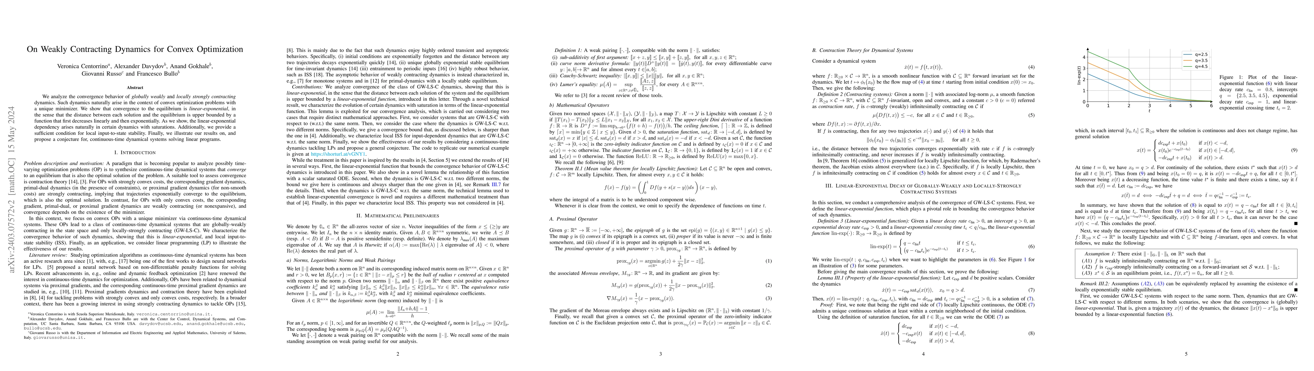 Thumbnail for On Weakly Contracting Dynamics for Convex Optimization