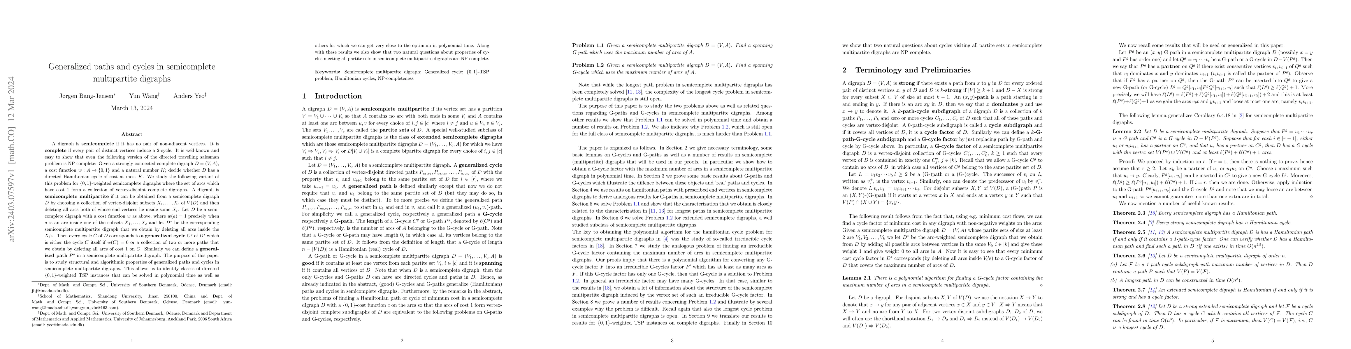 Thumbnail for Generalized paths and cycles in semicomplete multipartite digraphs