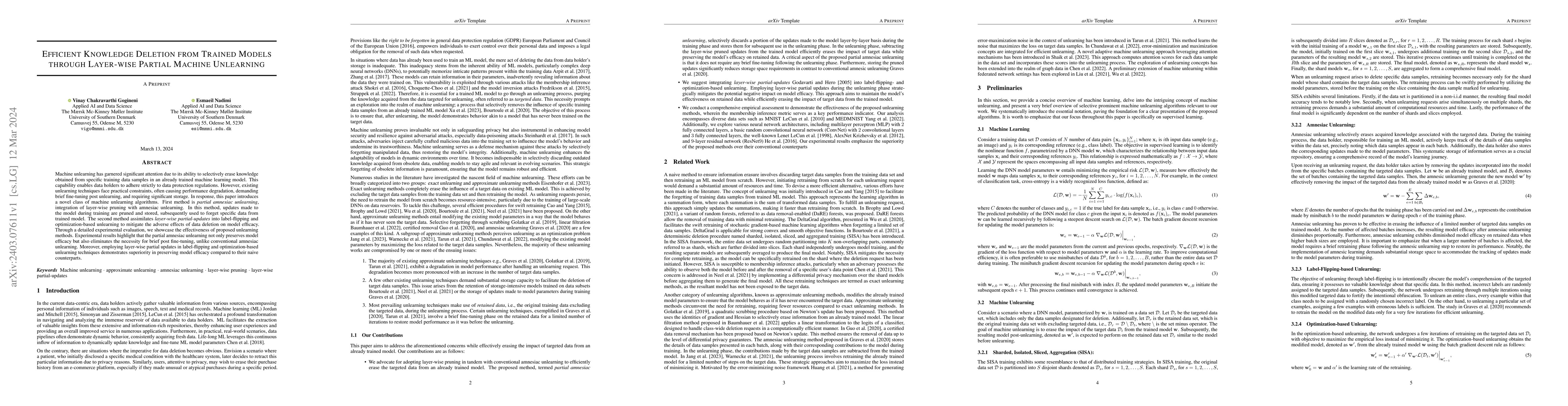 Thumbnail for Efficient Knowledge Deletion from Trained Models through Layer-wise
  Partial Machine Unlearning