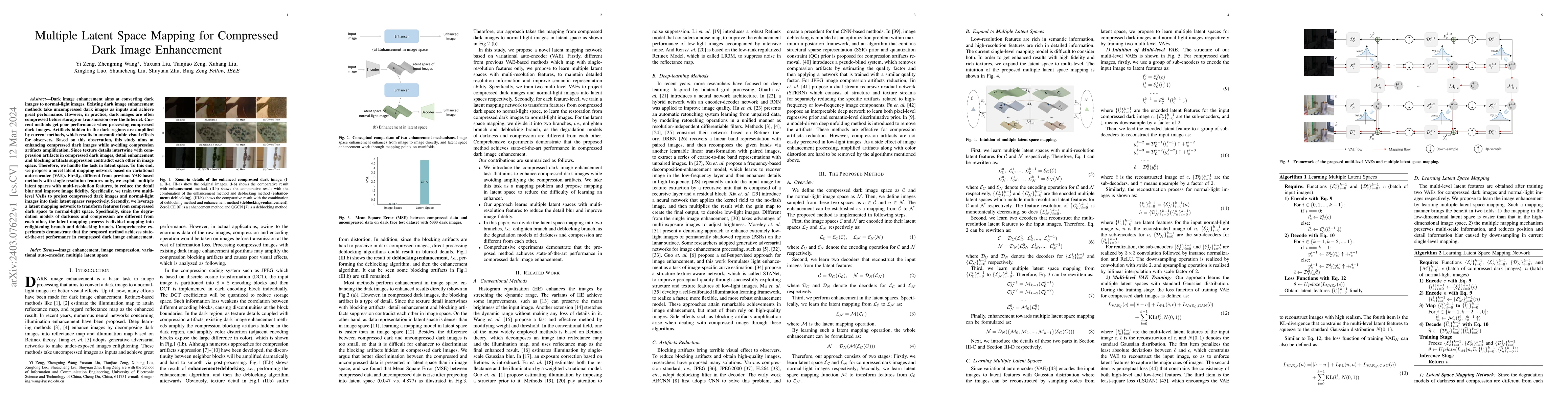 Thumbnail for Multiple Latent Space Mapping for Compressed Dark Image Enhancement