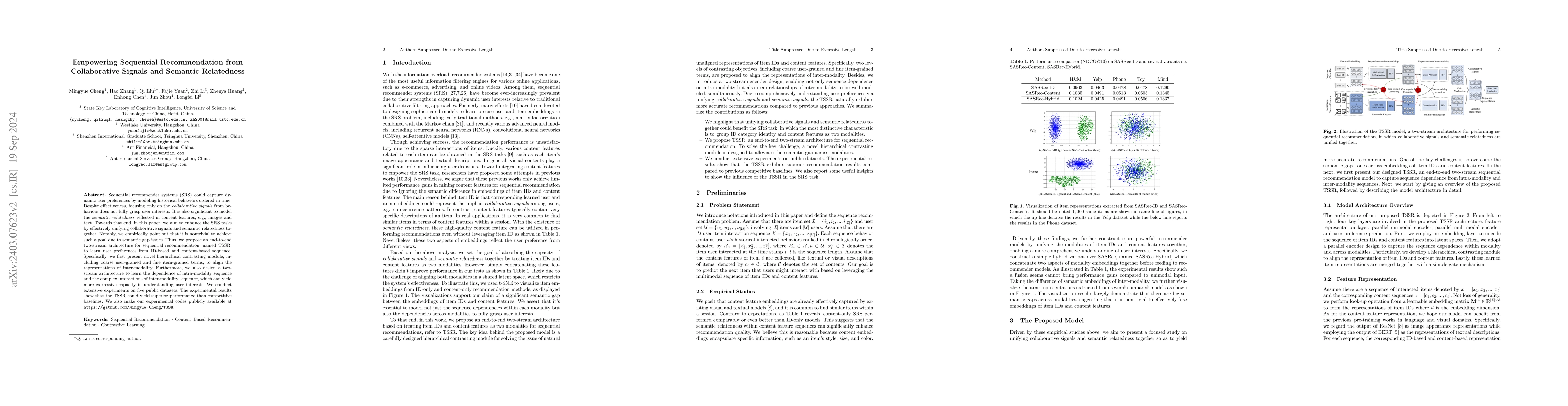 Thumbnail for Empowering Sequential Recommendation from Collaborative Signals and
  Semantic Relatedness
