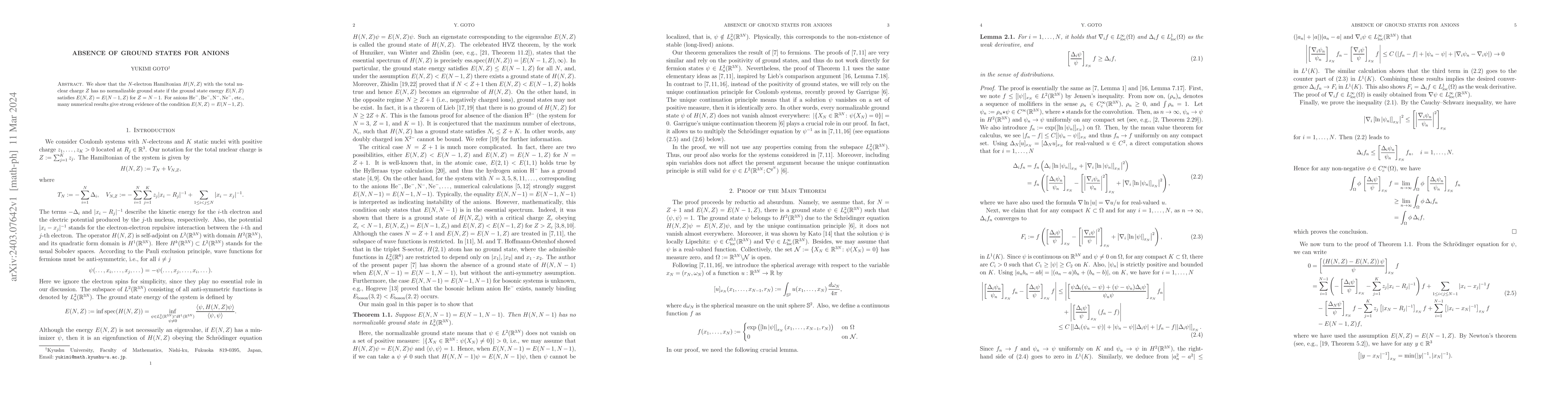 Thumbnail for Absence of ground states for anions