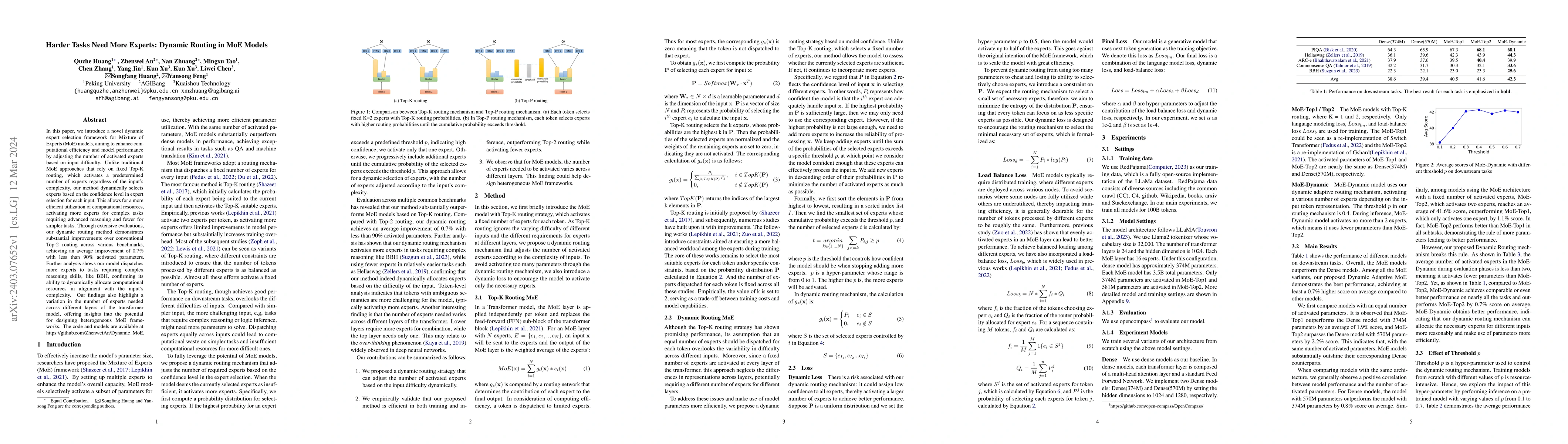 Thumbnail for Harder Tasks Need More Experts: Dynamic Routing in MoE Models
