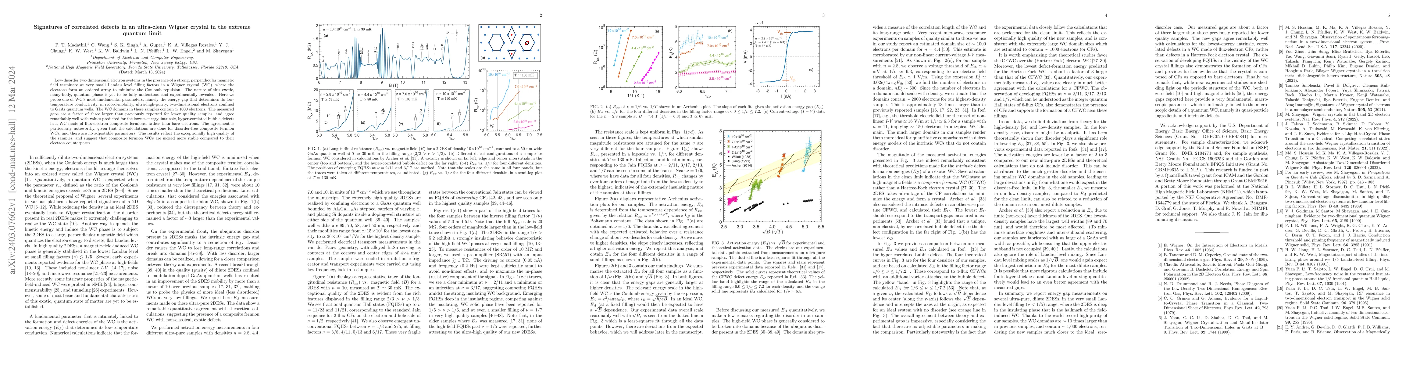 Thumbnail for Signatures of correlated defects in an ultra-clean Wigner crystal in the
  extreme quantum limit