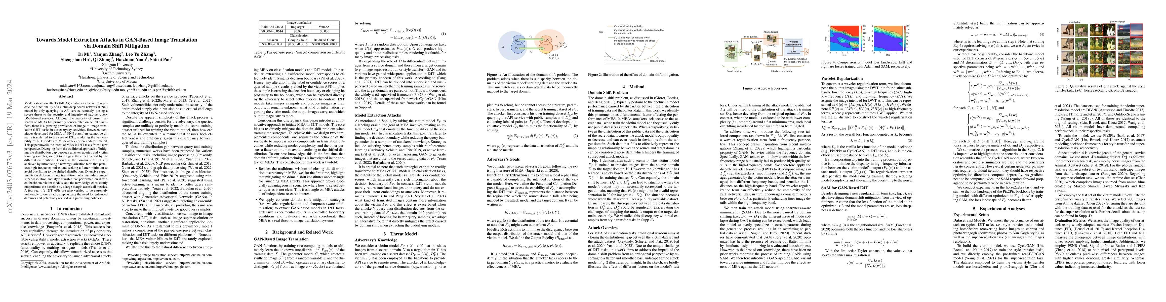 Thumbnail for Towards Model Extraction Attacks in GAN-Based Image Translation via
  Domain Shift Mitigation