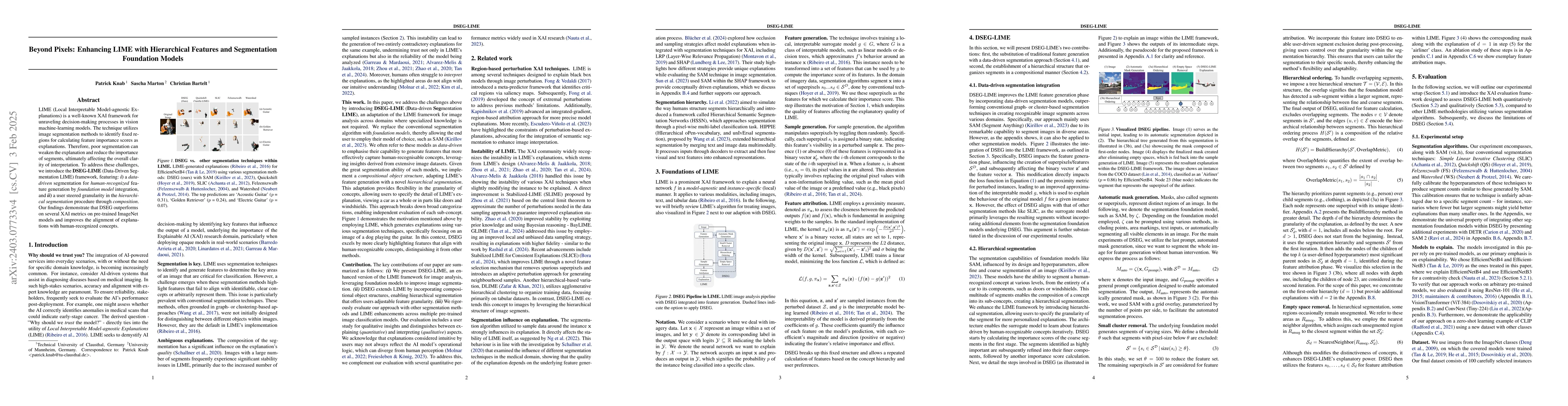 Thumbnail for DSEG-LIME: Improving Image Explanation by Hierarchical Data-Driven
  Segmentation
