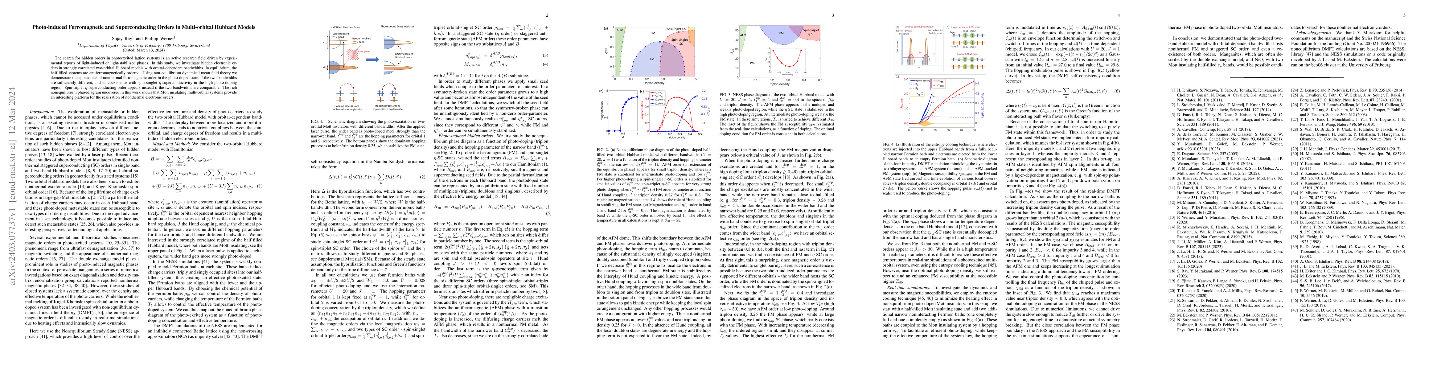 Thumbnail for Photo-induced Ferromagnetic and Superconducting Orders in Multi-orbital
  Hubbard Models