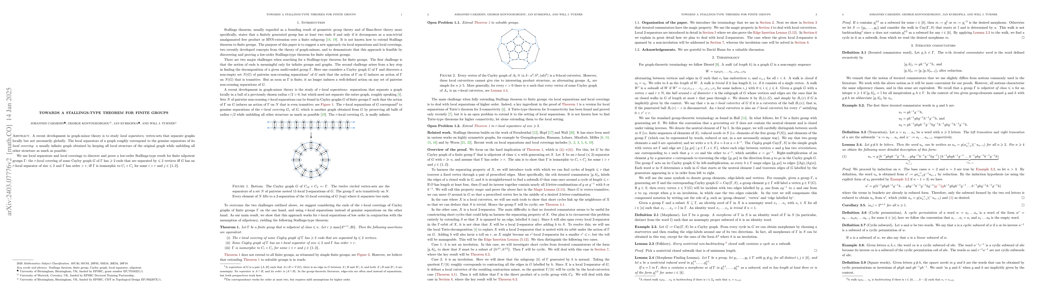 Thumbnail for Towards a Stallings-type theorem for finite groups