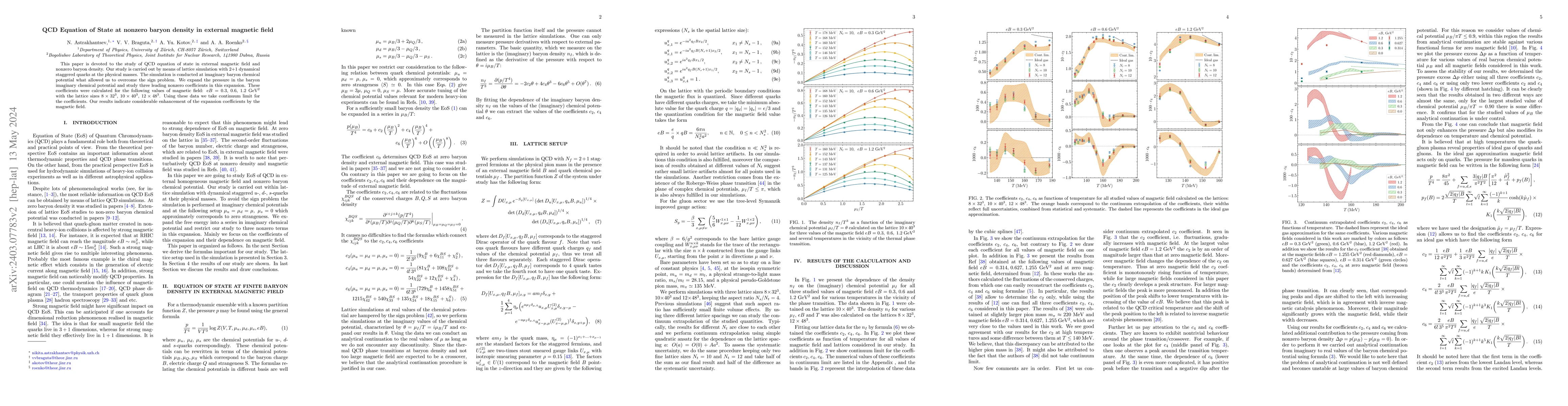 Thumbnail for QCD Equation of State at nonzero baryon density in external magnetic
  field