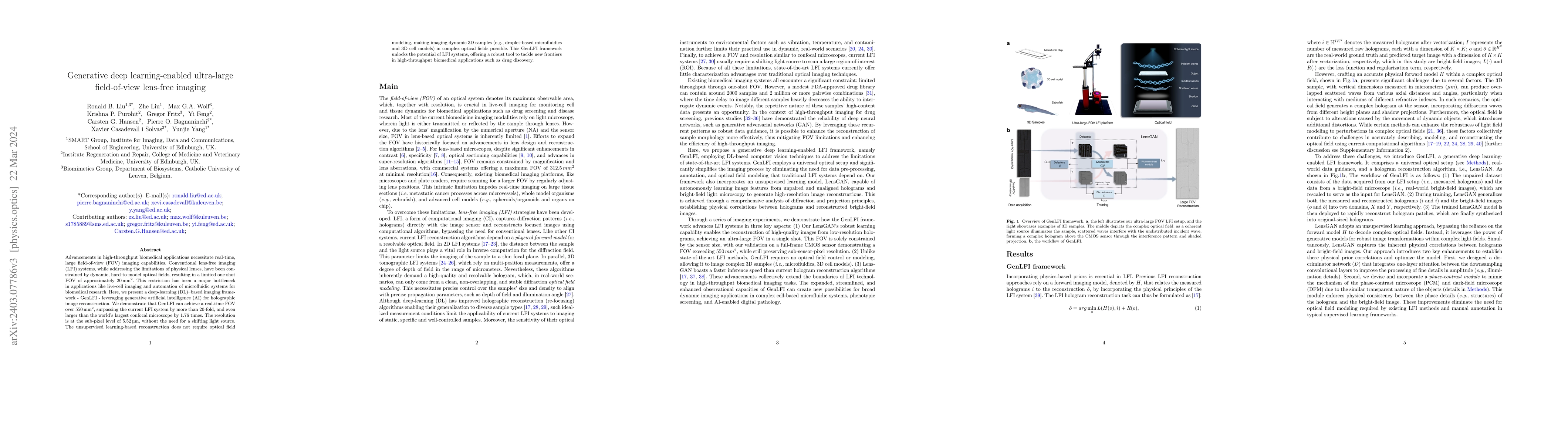 Thumbnail for Generative deep learning-enabled ultra-large field-of-view lens-free
  imaging