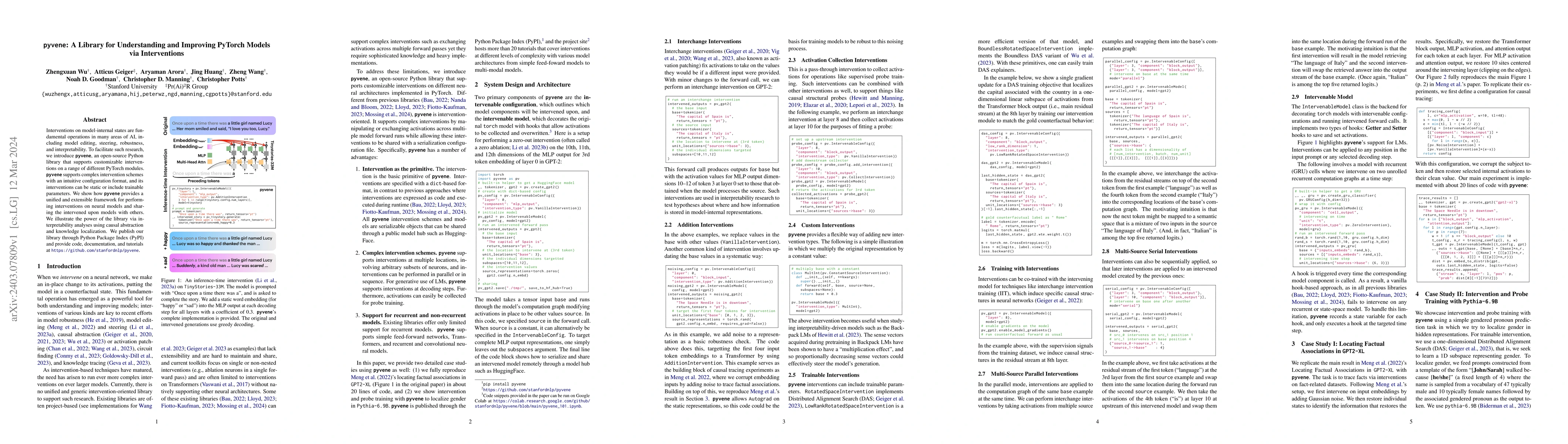 Thumbnail for pyvene: A Library for Understanding and Improving PyTorch Models via
  Interventions