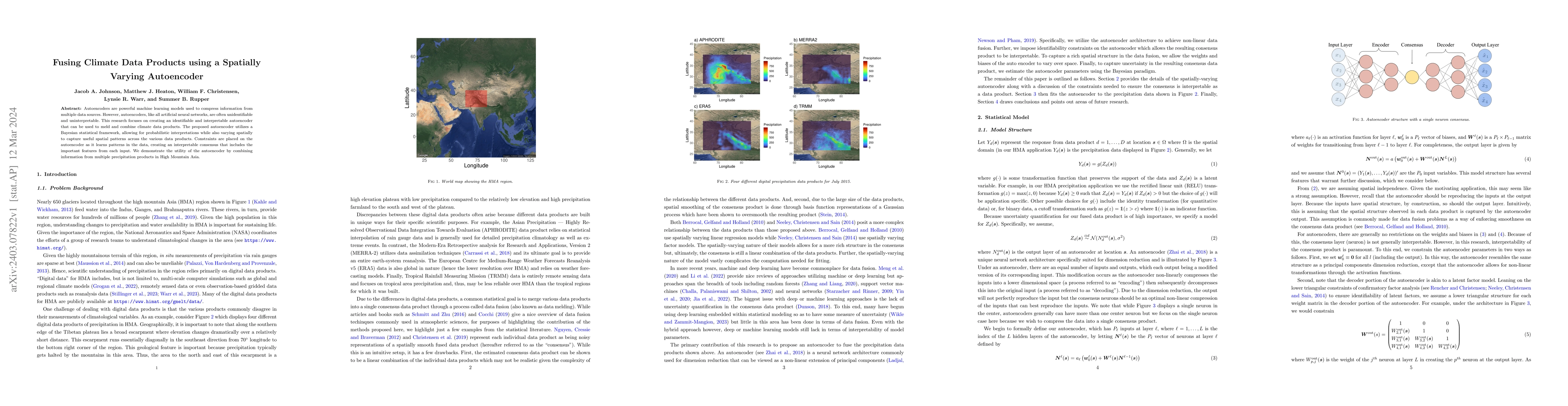 Thumbnail for Fusing Climate Data Products using a Spatially Varying Autoencoder