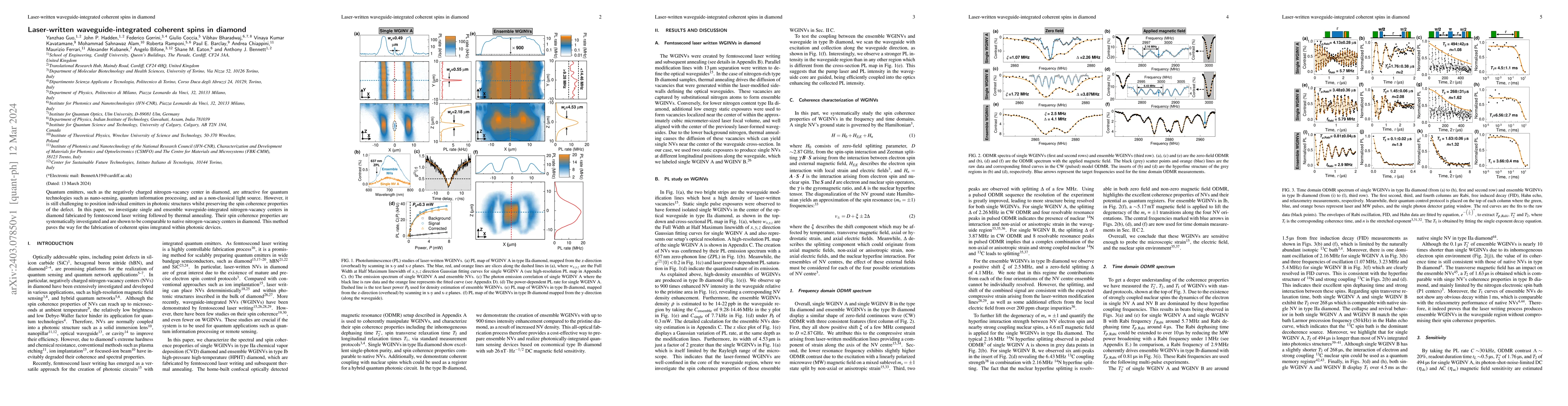 Thumbnail for Laser-written waveguide-integrated coherent spins in diamond