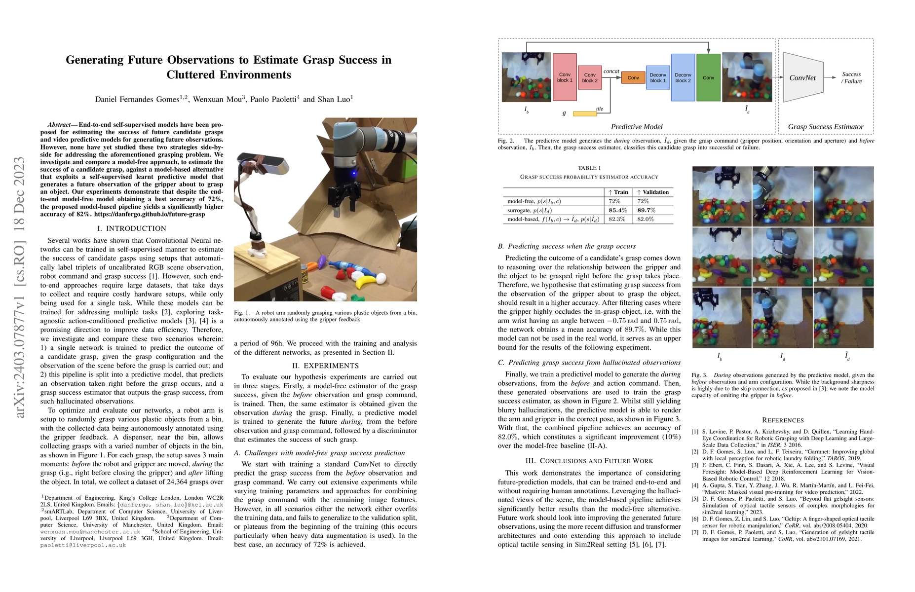 Thumbnail for Generating Future Observations to Estimate Grasp Success in Cluttered
  Environments