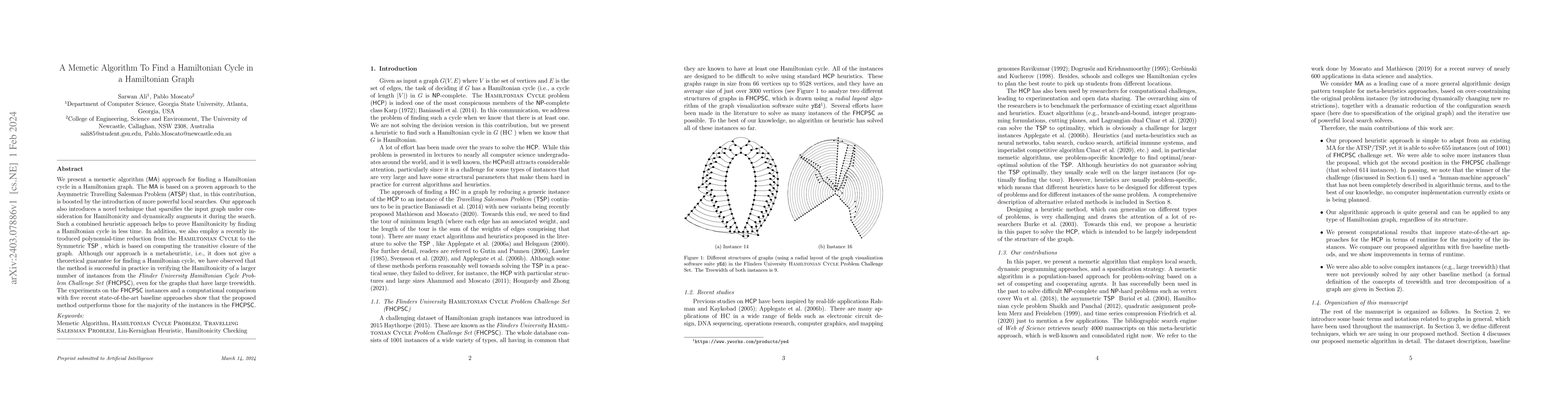 Thumbnail for A Memetic Algorithm To Find a Hamiltonian Cycle in a Hamiltonian Graph