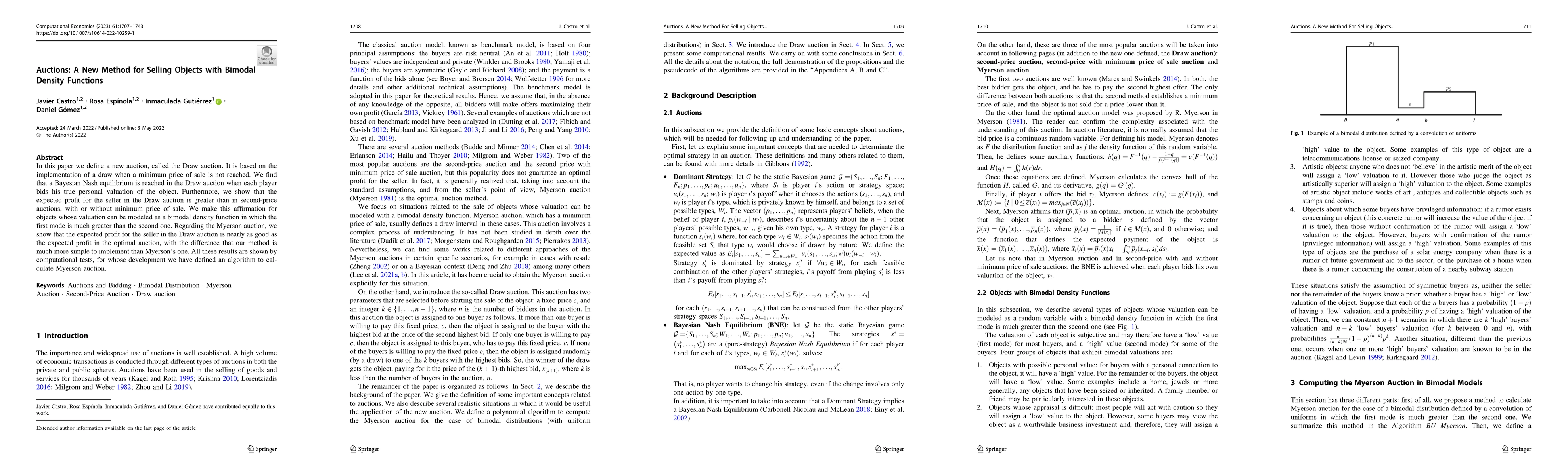 Thumbnail for Auctions: a new method for selling bbjects with bimodal density
  functions