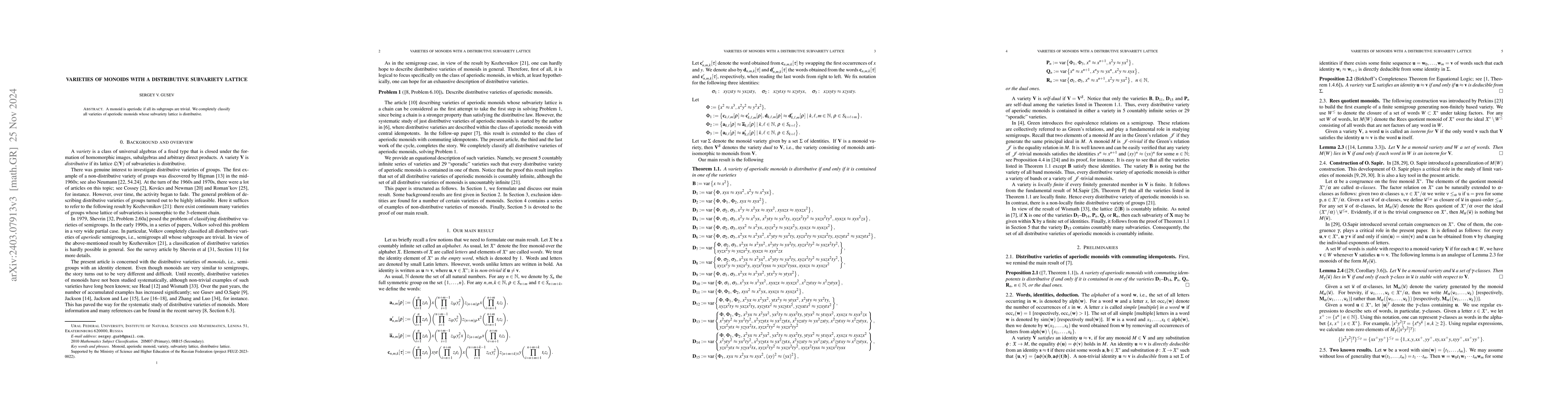 Thumbnail for Varieties of monoids with a distributive subvariety lattice