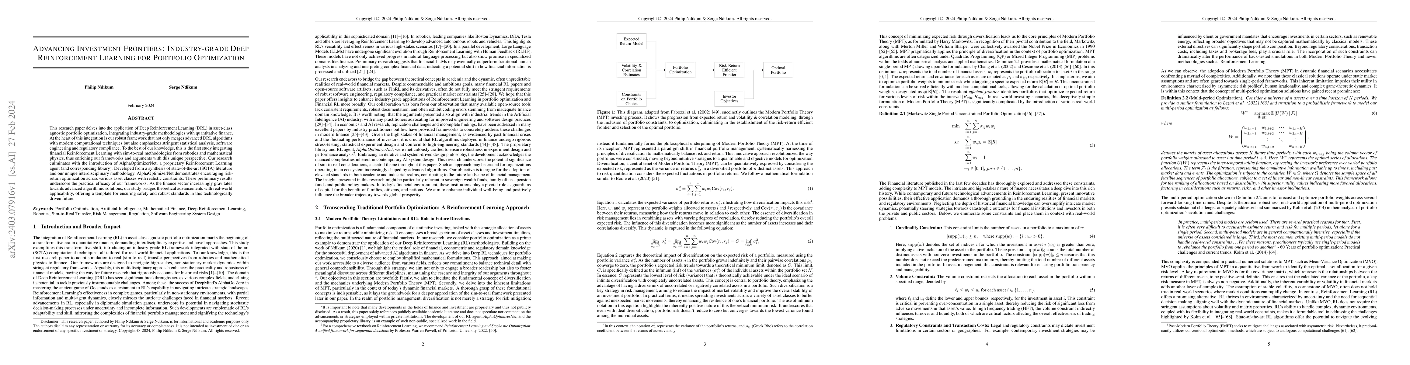 Thumbnail for Advancing Investment Frontiers: Industry-grade Deep Reinforcement
  Learning for Portfolio Optimization