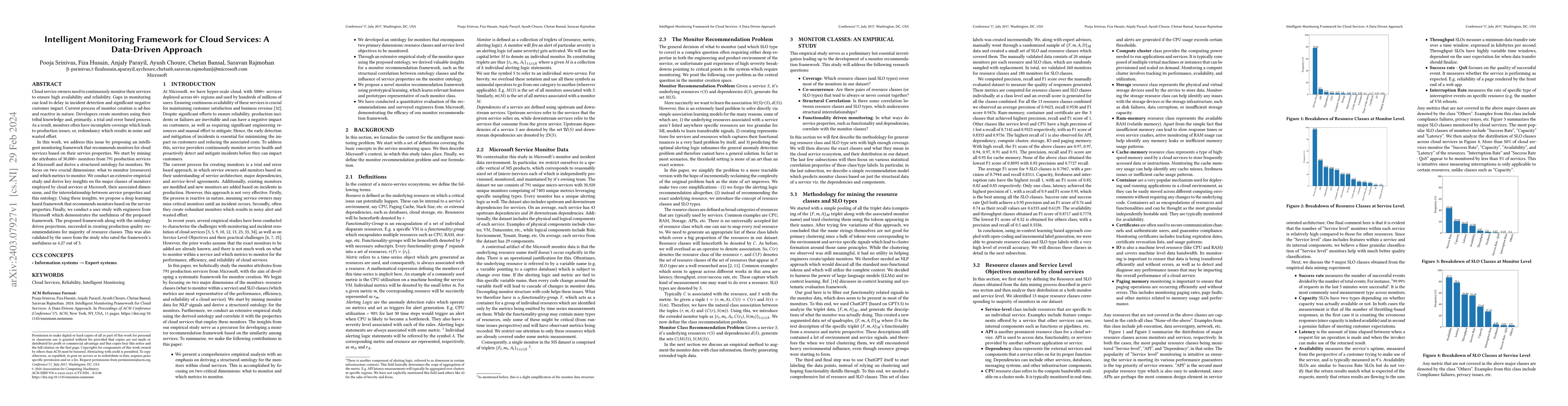 Thumbnail for Intelligent Monitoring Framework for Cloud Services: A Data-Driven
  Approach