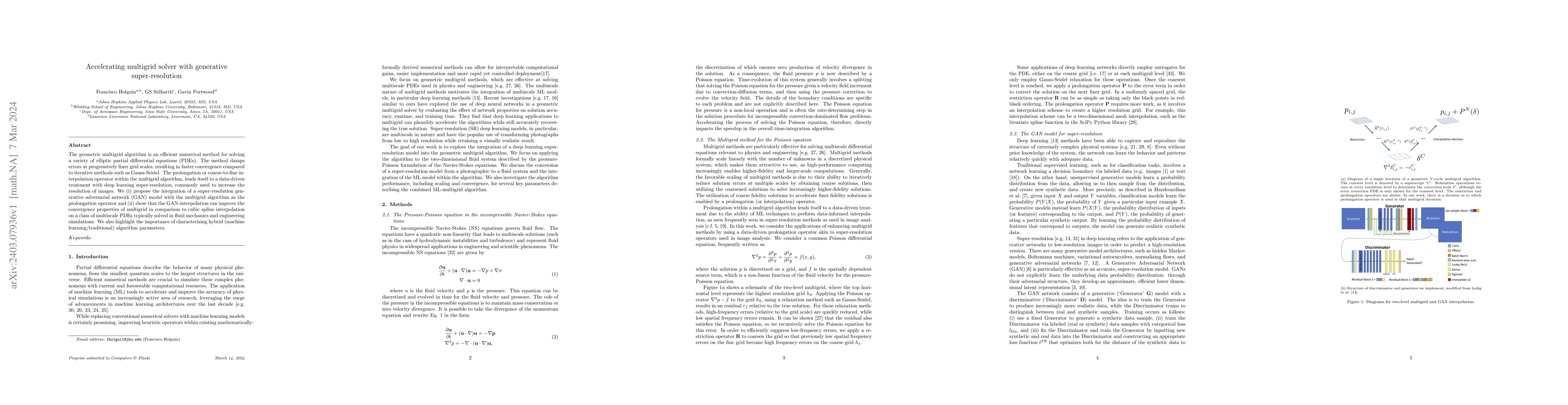 Thumbnail for Accelerating multigrid solver with generative super-resolution